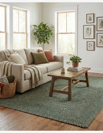 6' 1 x 9' Handmade Tweed Braided Jute Rug