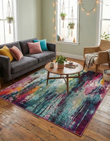 6' 1 x 6' 1 Washable Theia Square Rug