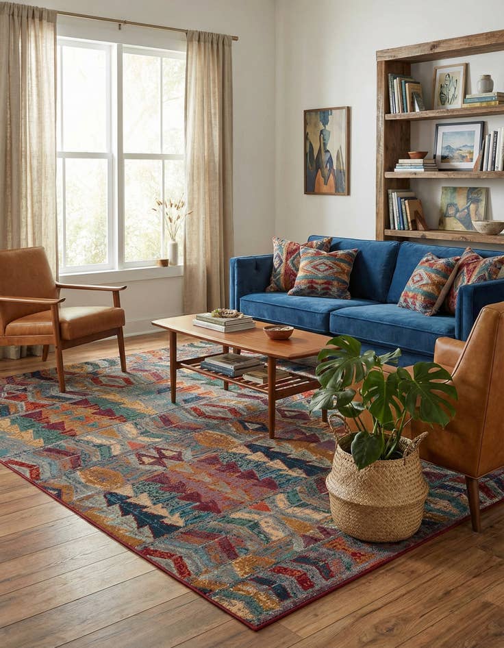 Detail image of 9' x 12' Easy-Clean Modern Indoor / Outdoor Rug