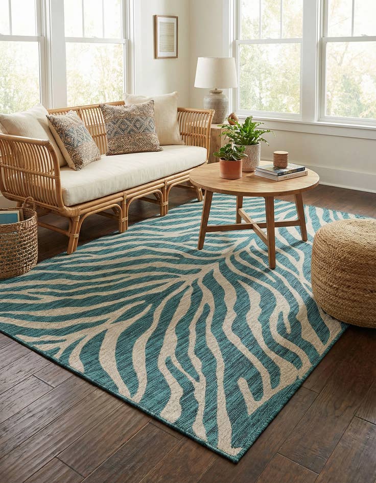 Detail image of 5' 3 x 8'  Washable Safari Indoor / Outdoor Rug