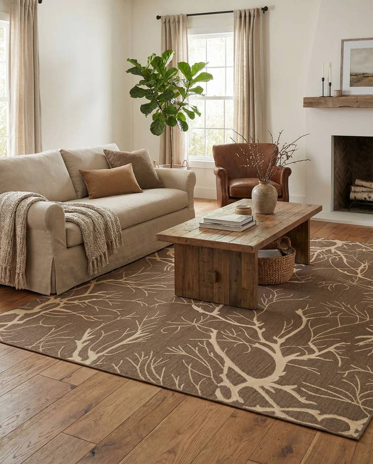 Detail image of 8' x 11' 4 Easy-Clean Botanical Indoor / Outdoor Rug