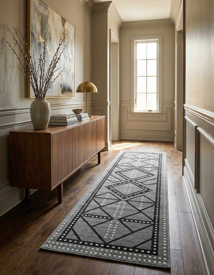 Detail image of  2' 7 x 10'  Hand Knotted Darya Wool Runner Rug