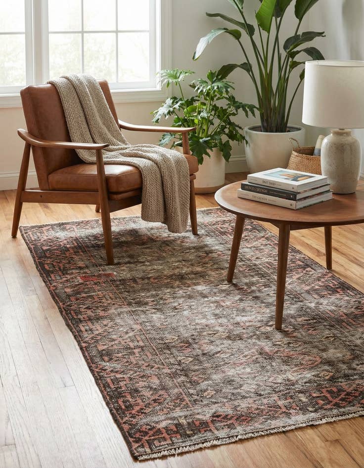 Detail image of 3' 4 x 7' Hand Knotted Ultra Vintage Persian Wool Runner Rug