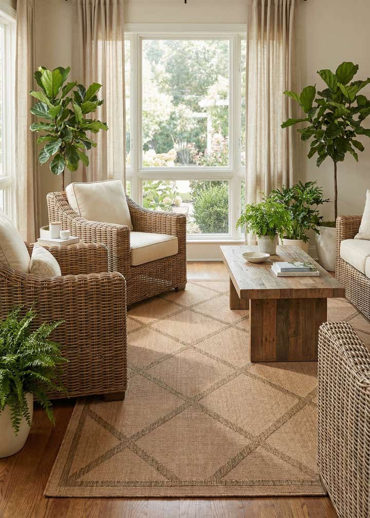8' x 11' 4 Easy-Clean Trellis Indoor / Outdoor Rug