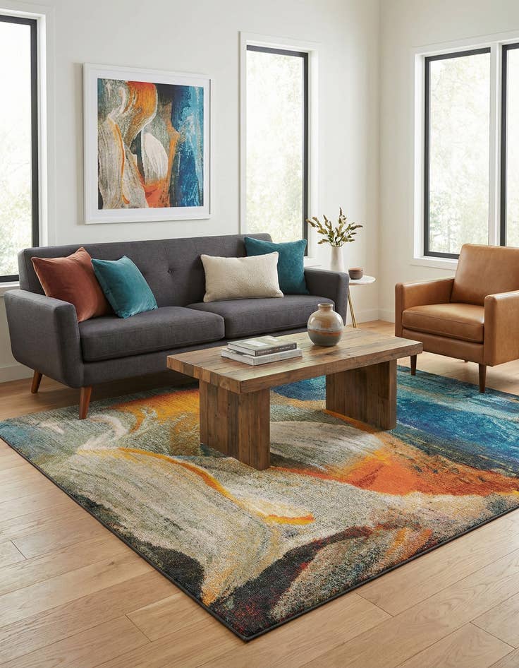 Detail image of 7' 10 x 10'  Washable Haerfest Rug