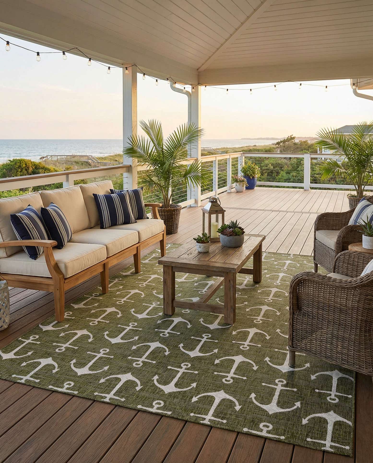 10' x 14' Easy-Clean Coastal Indoor / Outdoor Rug