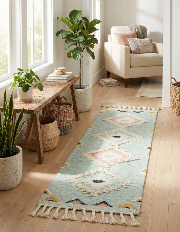 Detail image of 2' 7 x 10'  Hand Woven Arizona Wool Runner Rug