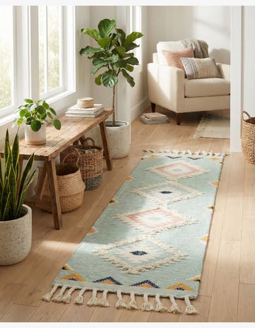 2' 7 x 10' Hand Woven Arizona Wool Runner Rug