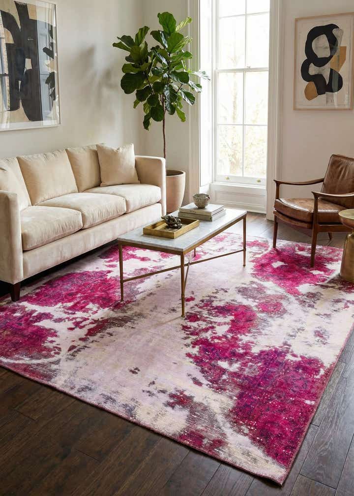 6' 9 x 6' 10 Hand Knotted Ultra Vintage Persian Wool Square Rug