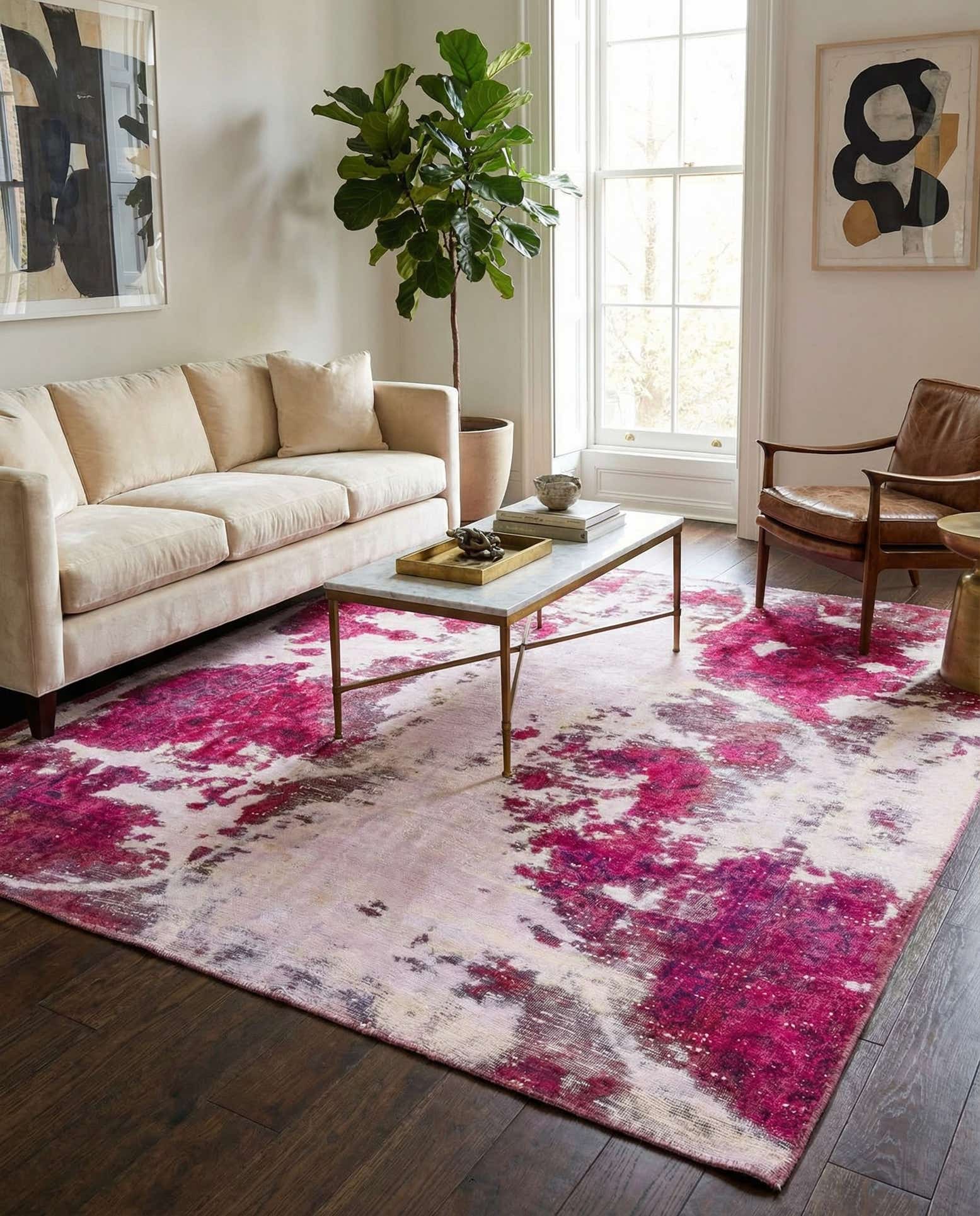 6' 9 x 6' 10 Hand Knotted Ultra Vintage Persian Wool Square Rug