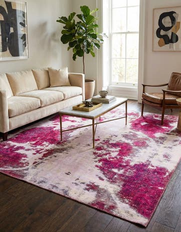6' 9 x 6' 10 Hand Knotted Ultra Vintage Persian Wool Square Rug
