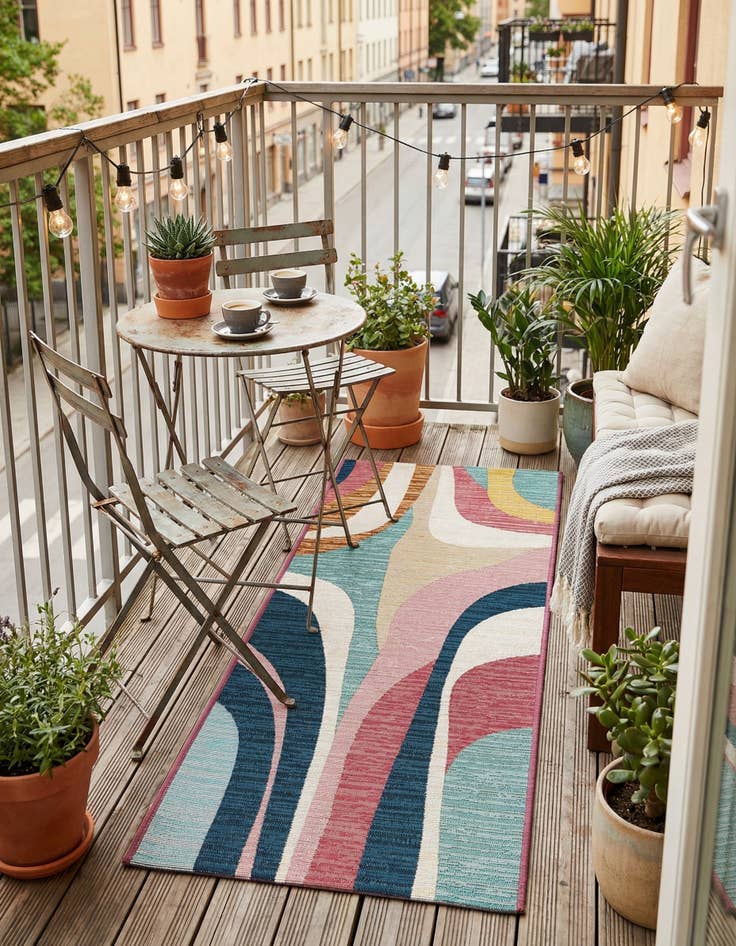 Detail image of 2' x 5'  Washable Modern Indoor / Outdoor Runner Rug