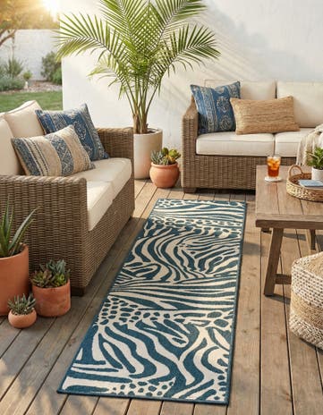 2' x 8' Easy-Clean Safari Indoor / Outdoor Runner Rug