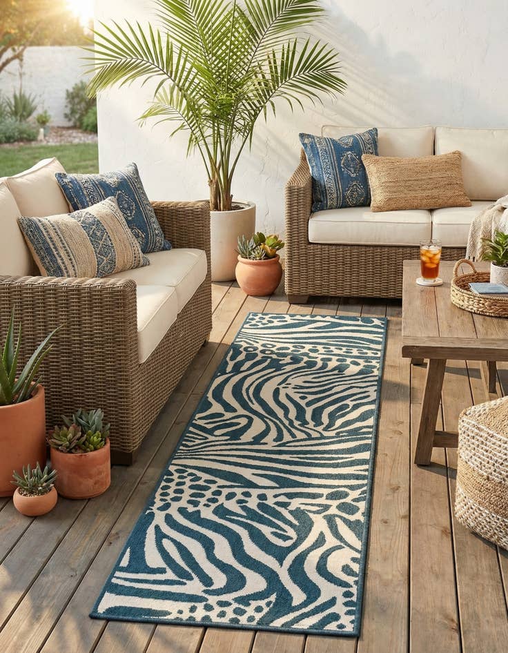 Detail image of 2' x 8'  Washable Safari Indoor / Outdoor Runner Rug