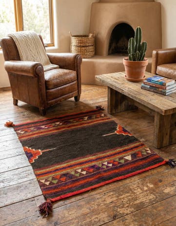 3' 3 x 3' 10 Hand Woven Kilim Fars Wool Rug