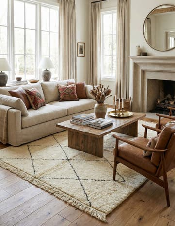 6' 9 x 10' Hand Knotted Moroccan Wool Rug