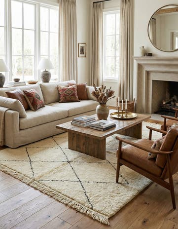 6' 9 x 10' Hand Knotted Moroccan Wool Rug