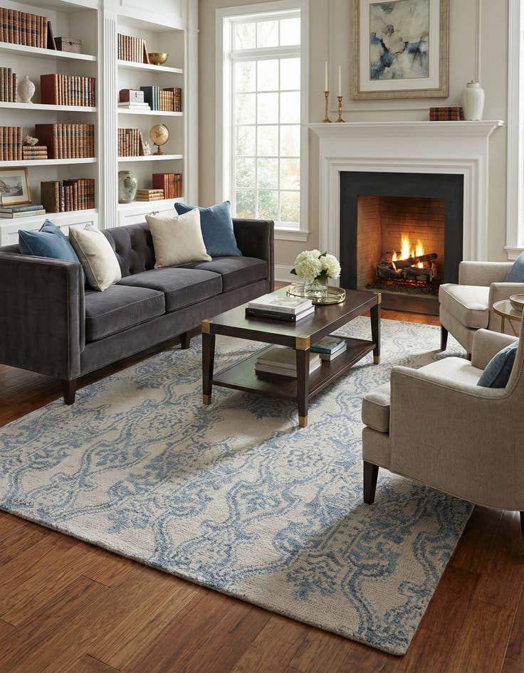 Detail image of 5' 9 x 9'  Hand Knotted Luna Rug