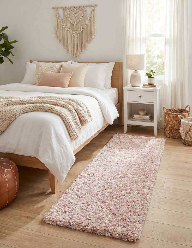 Detail image of 2' 7 x 10' Moroccan Trellis Shag Runner Rug