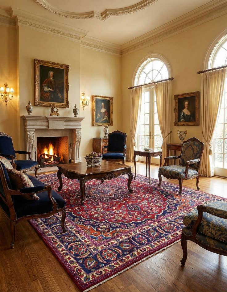 Detail image of 9' 8 x 13'  Hand Knotted Mashad Persian Wool Rug