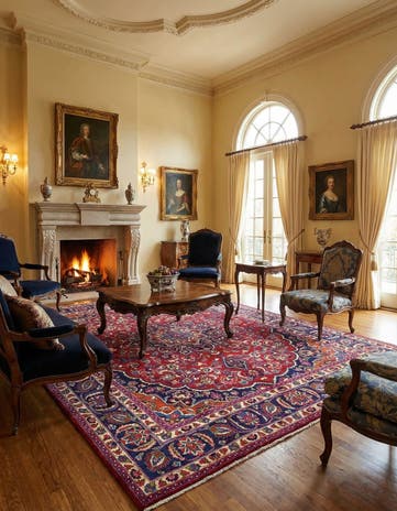 9' 8 x 13' Hand Knotted Mashad Persian Wool Rug