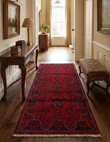 2' 10 x 6' 5 Hand Knotted Khal Mohammadi Wool Runner Rug