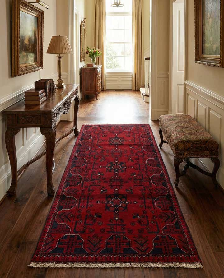 2' 10 x 6' 5 Hand Knotted Khal Mohammadi Wool Runner Rug