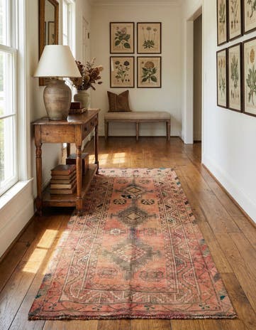 4' 3 x 8' 4 Hand Knotted Meshkin Persian Wool Runner Rug