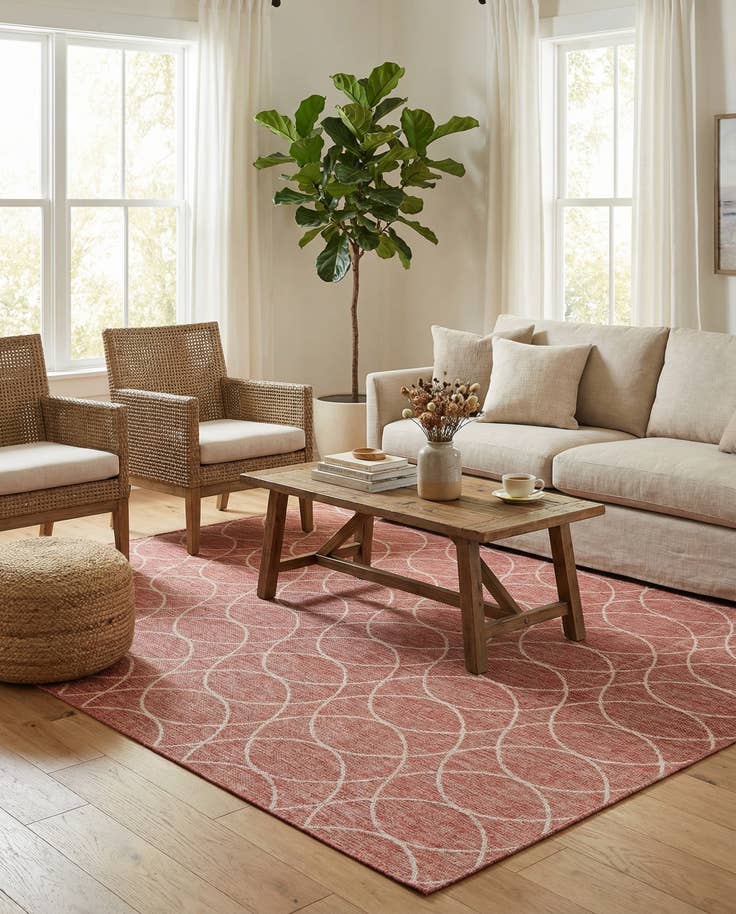 Detail image of 9' x 12' Easy-Clean Lattice Indoor / Outdoor Rug