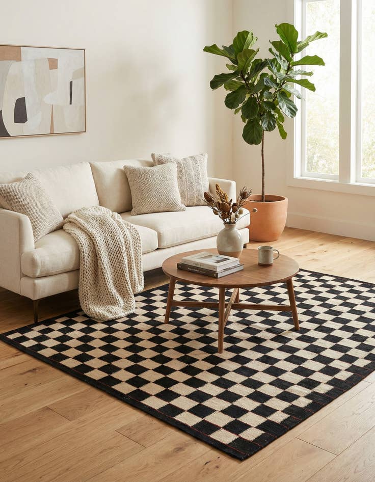 Detail image of 5' 3 x 6' 3  Hand Woven Kilim Modern Wool Rug