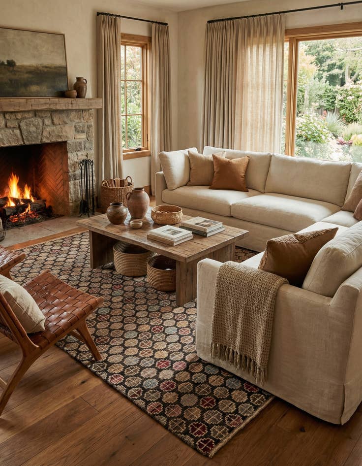 Detail image of 6' x 9' 1  Hand Knotted Darya Wool Rug