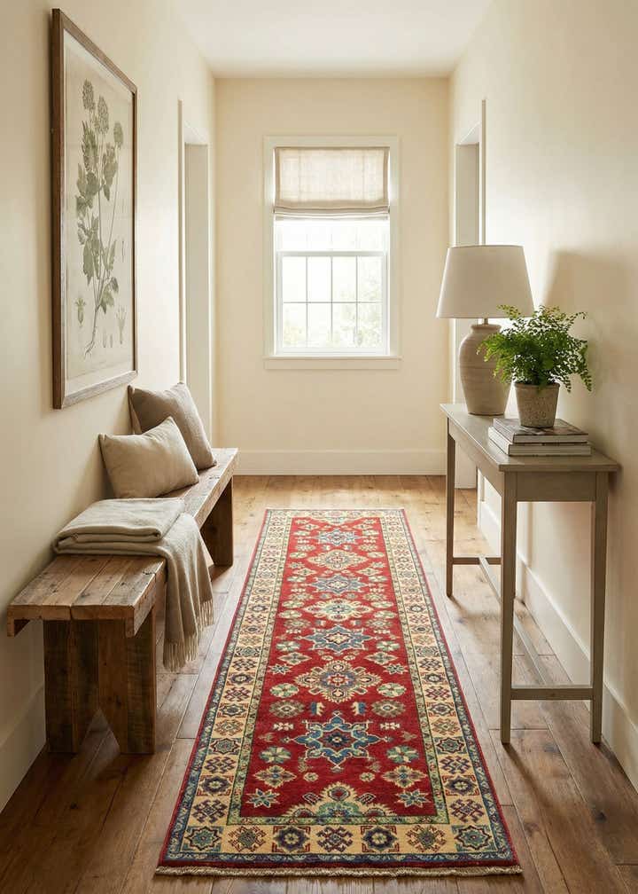 2' 7 x 9' 6 Hand Knotted Kazak Runner Rug