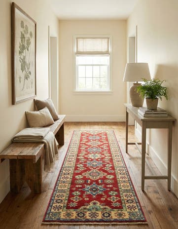 2' 7 x 9' 6 Hand Knotted Kazak Runner Rug