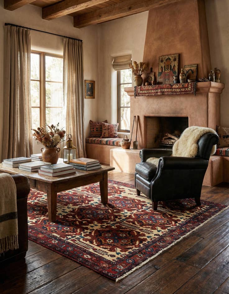 Detail image of  4' 1 x 5' 3 Afshar Wool Rug