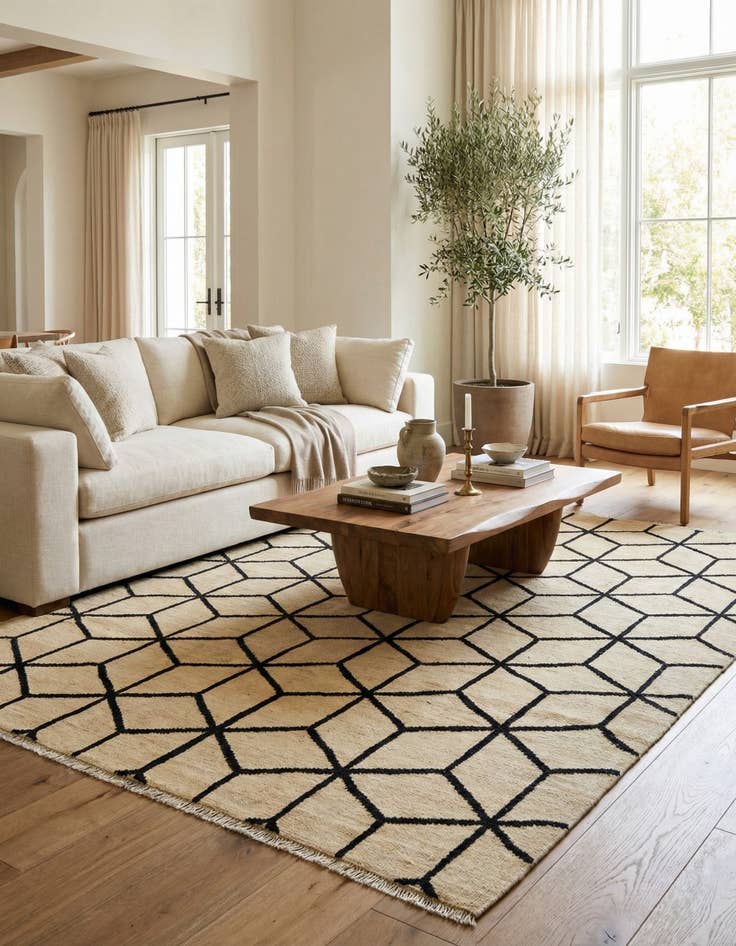 Detail image of  6' 2 x 10' 5  Hand Knotted Moroccan Wool Rug