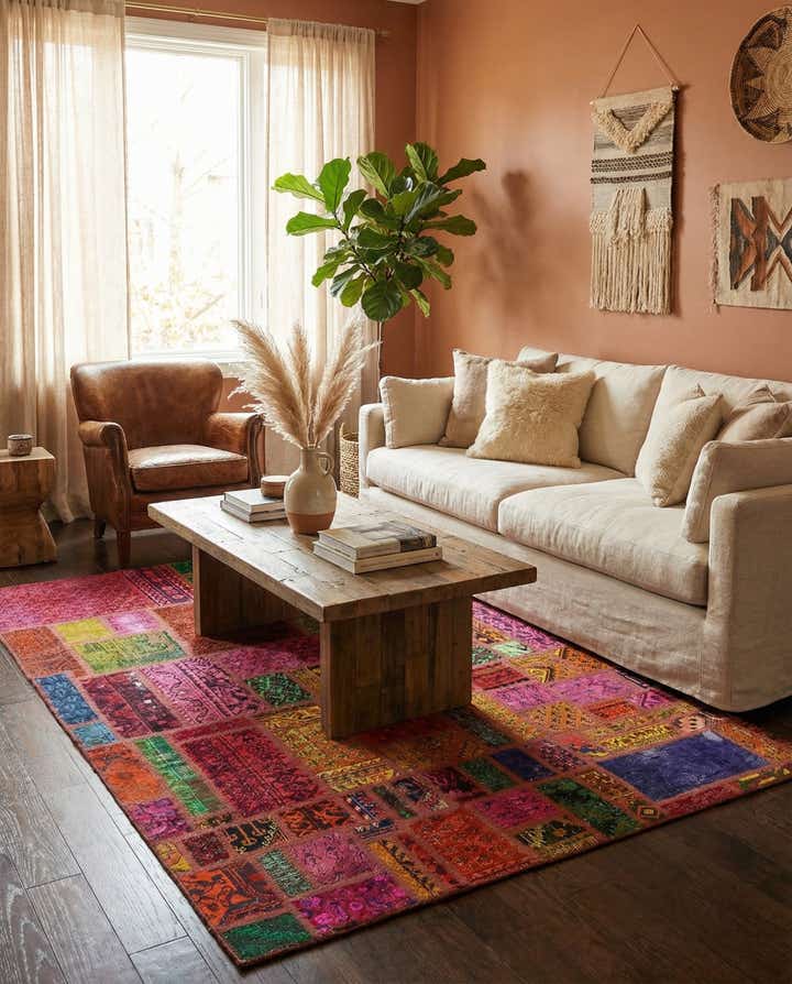 5' 9 x 7' 8 Hand Knotted Ultra Vintage Persian Wool Rug