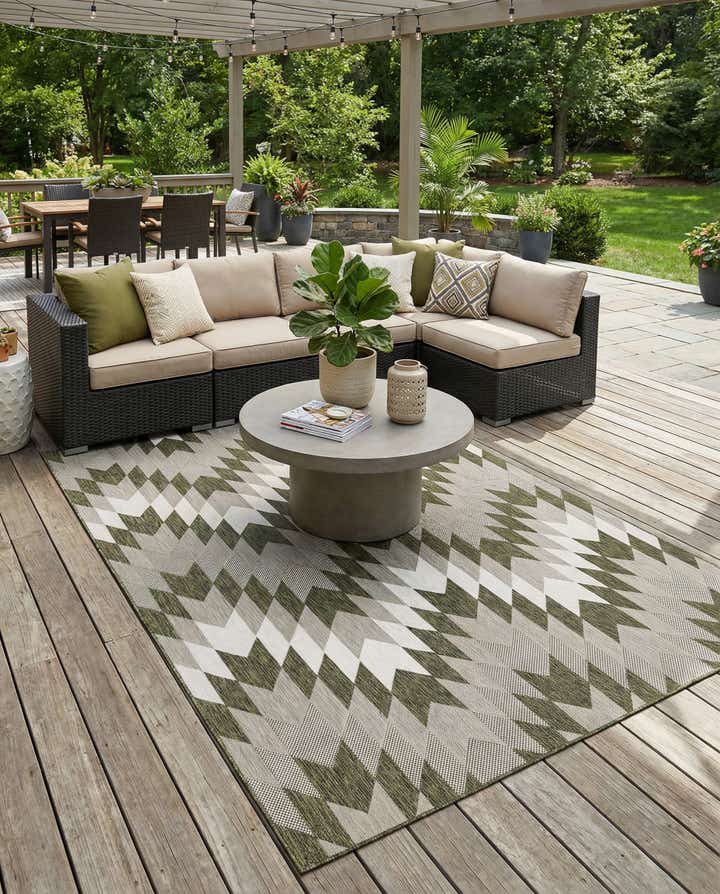 9' x 12' Easy-Clean Modern Indoor / Outdoor Rug