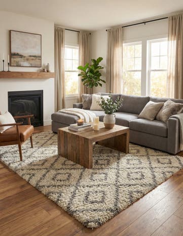 10' 8 x 14' Lattice Shag Rug