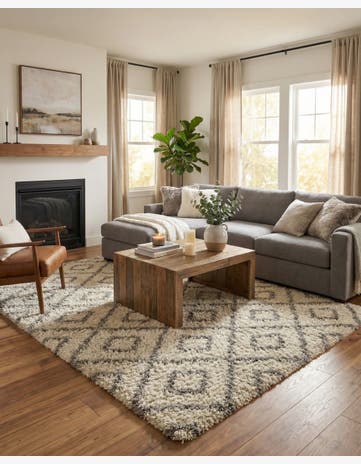 10' 8 x 14' Trellis Shag Rug