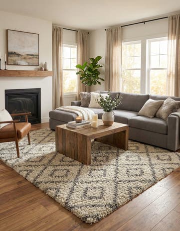 10' 8 x 14' Lattice Shag Rug