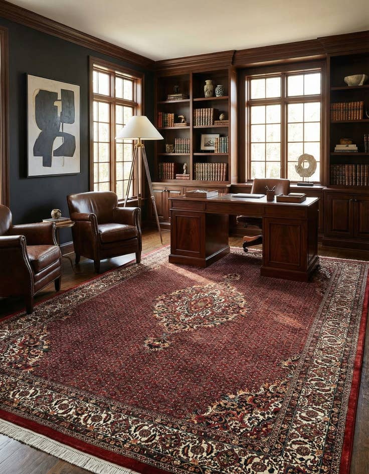 Detail image of  8' 2 x 11' 7 Bidjar With Silk Rug