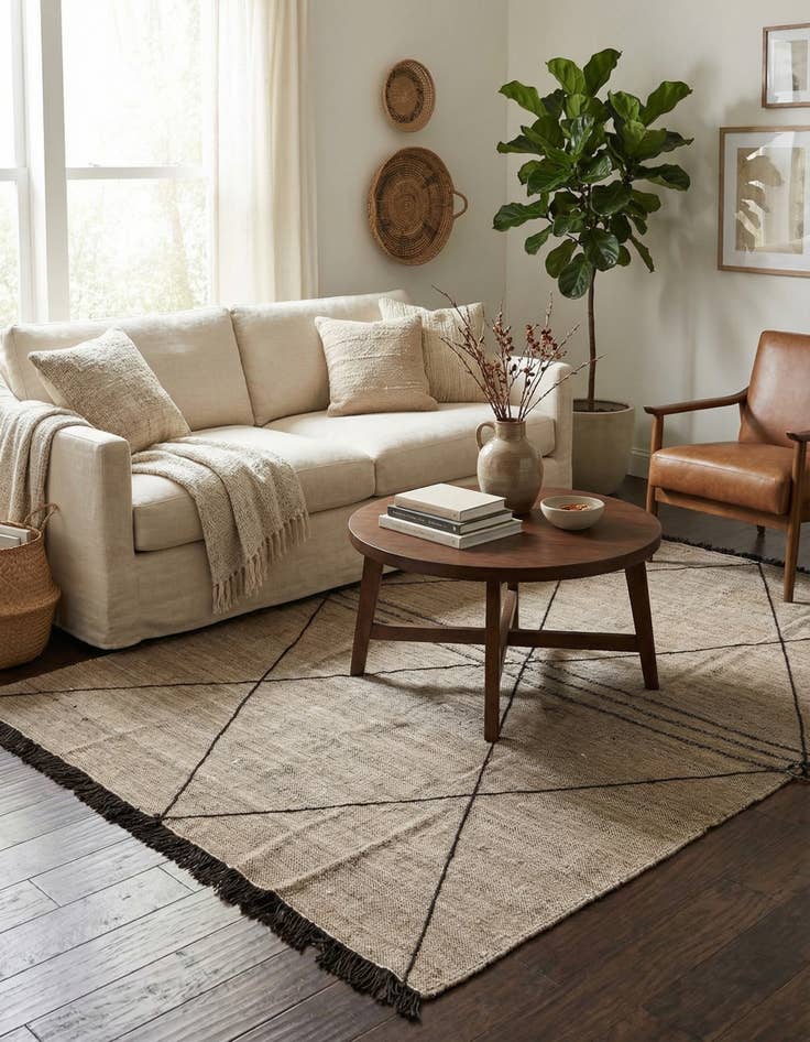 Detail image of 6' 9 x 9' 9  Hand Knotted Moroccan Wool Rug