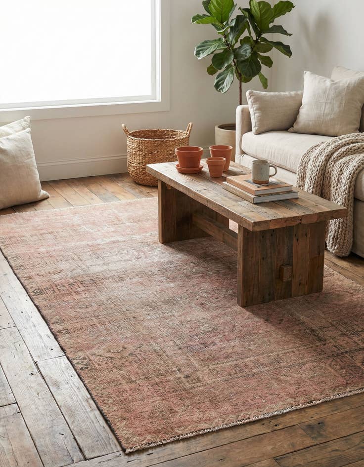 Detail image of 3' 9 x 6' 1 Hand Knotted Ultra Vintage Persian Wool Rug