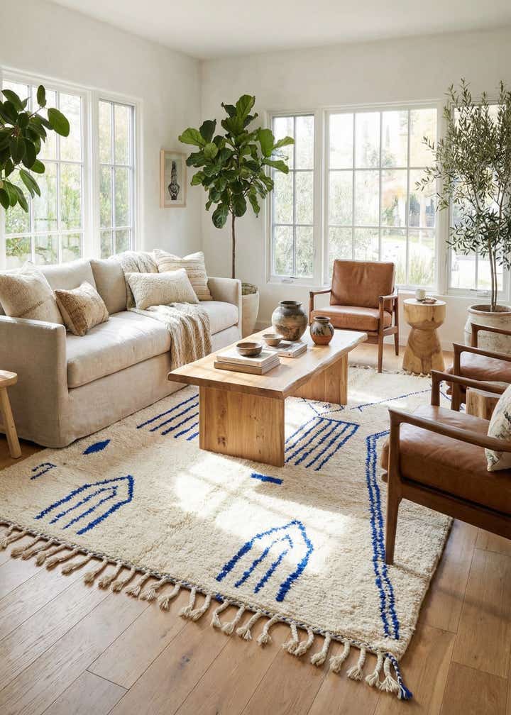 5' 5 x 7' 10 Hand Knotted Moroccan Wool Rug