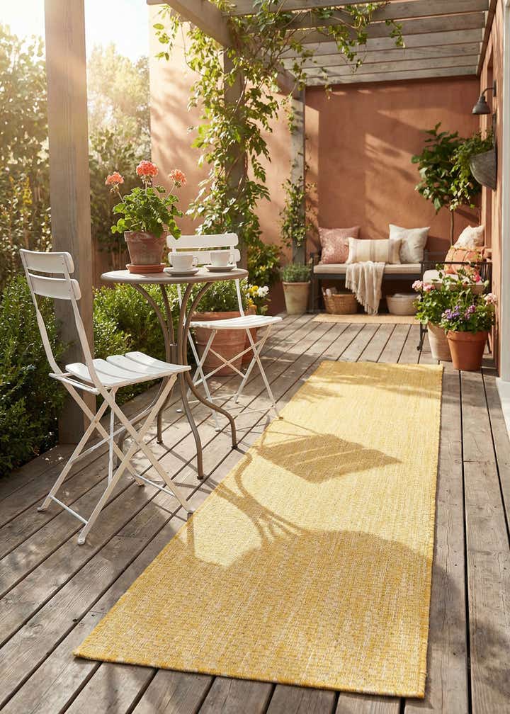 2' x 6' Easy-Clean Solid Indoor / Outdoor Runner Rug