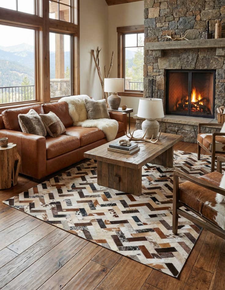 Detail image of 5' 4 x 7' 6 Cowhide Rug