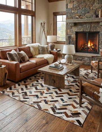 5' 4 x 7' 6 Cowhide Rug