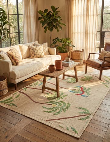 4' 2 x 5' 10 Hand Woven Kilim Suzani Wool Rug