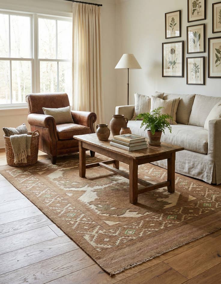 Detail image of 4' x 5' 9  Hand Woven Sumak Wool Rug