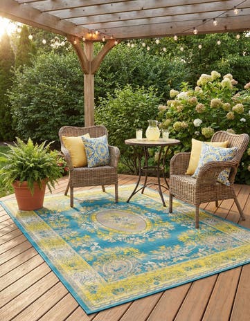 4' x 6' Easy-Clean Traditional Indoor / Outdoor Rug